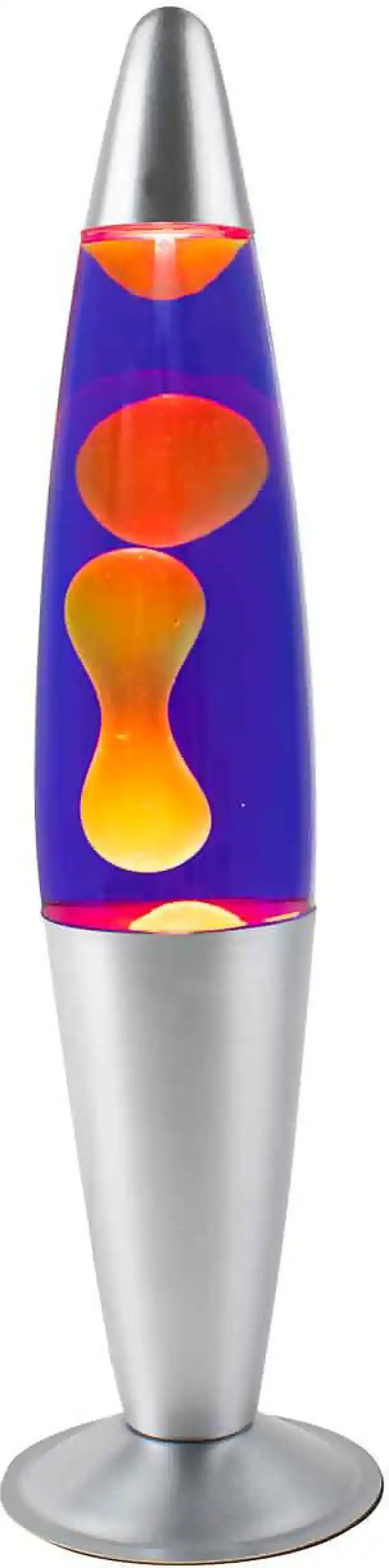 LANDMARK - Liquid Lava Lamp Purple/yellow Wax Silver Base 42cm