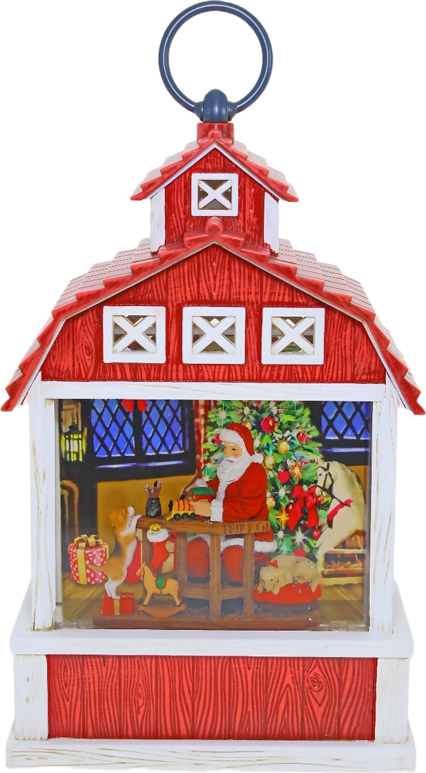 Cotton Candy - Xmas Barn Lantern - Santas Workshop