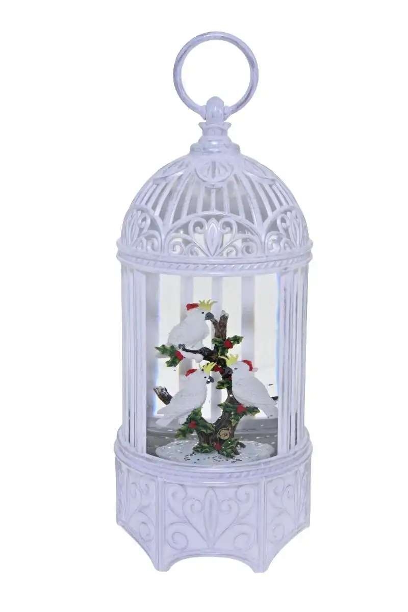 Cotton Candy - Xmas Lantern White Birdcage - Cockatoo