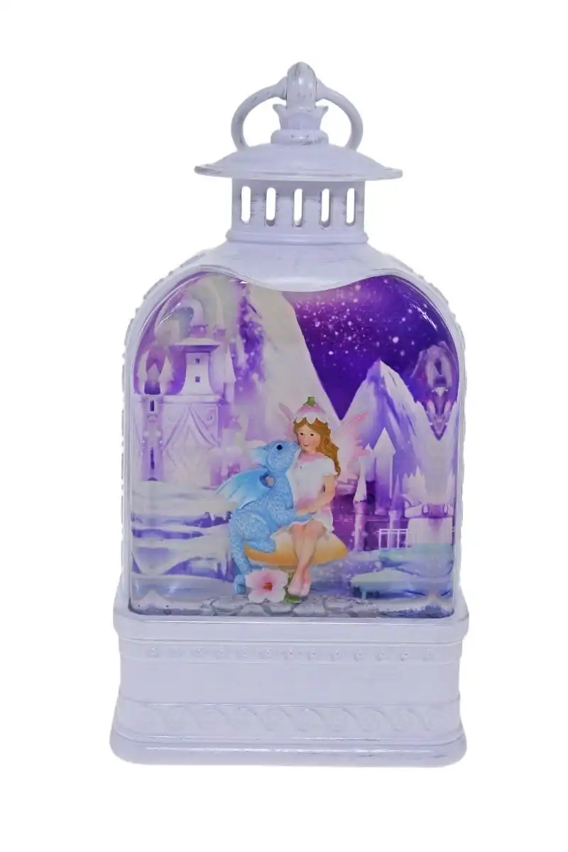 Cotton Candy -  Fairy & Blue Dragon Med Glitter Lantern