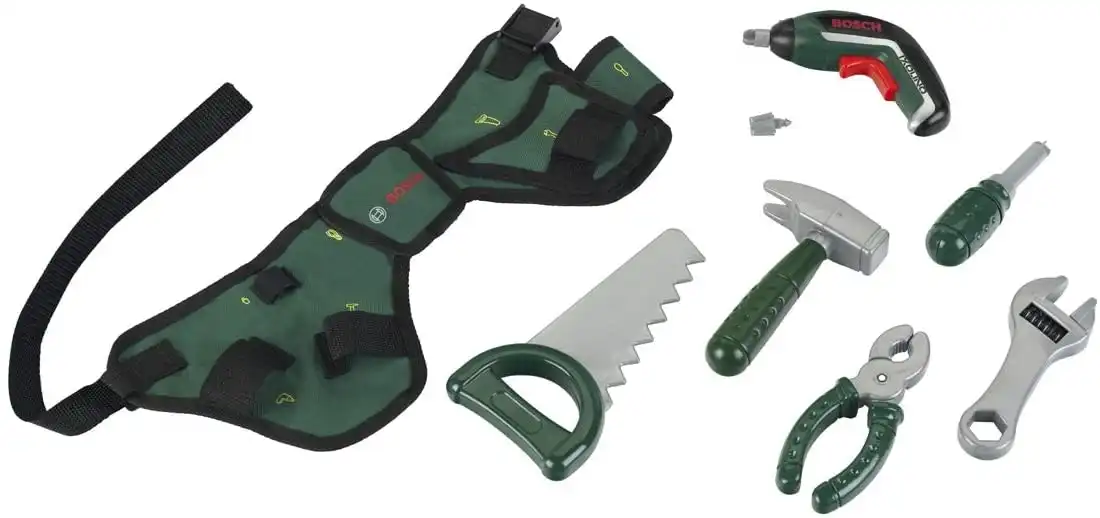 Bosch Mini - Toy Tool Belt  And Assorted Accessories And Toy Tools