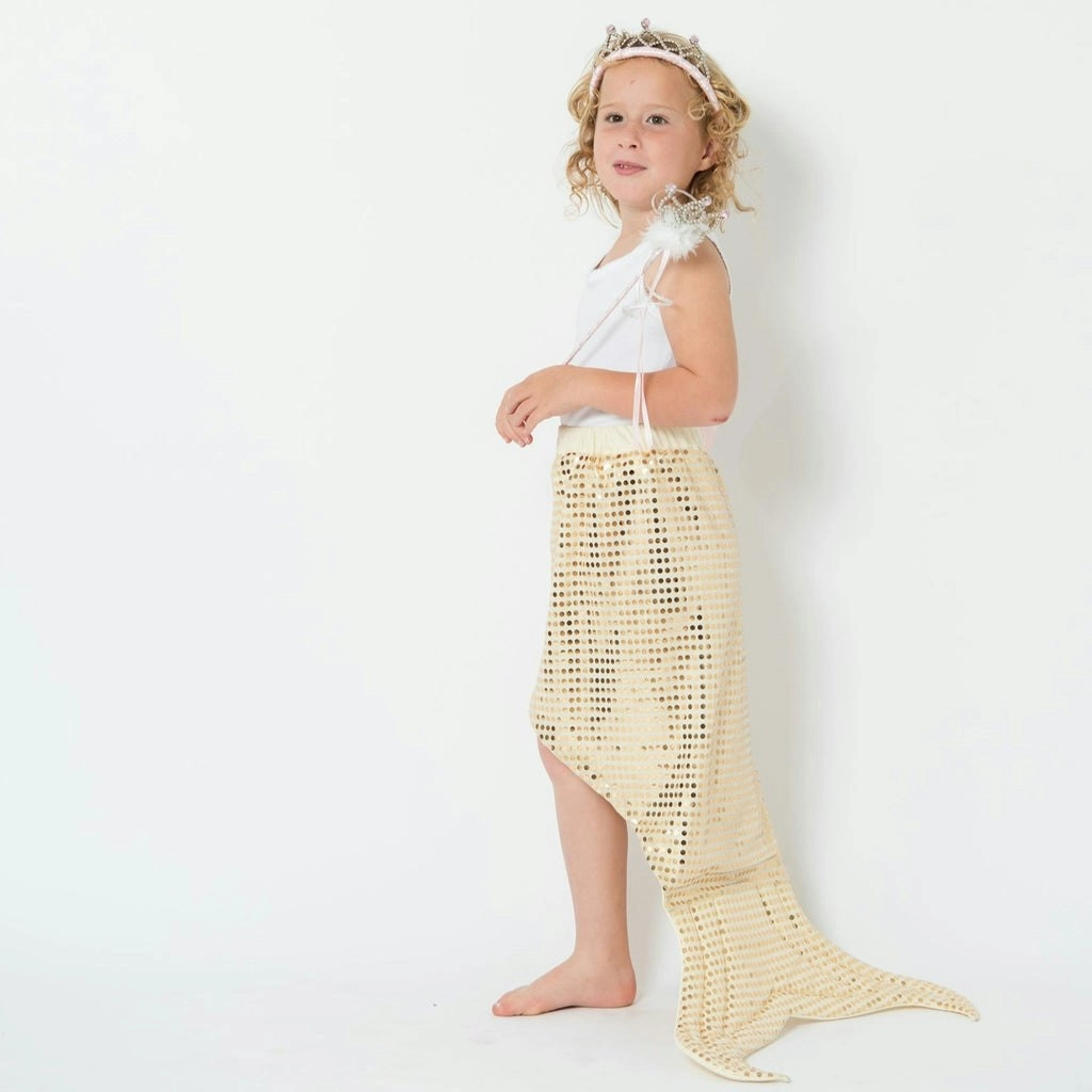 Fairy Girls - Mermaidia Skirt Gold - Costume One Size Fits 3-10yrs