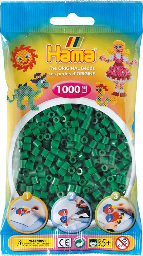 Hama - Beads 1000 Pieces Bag Green - Gdhama