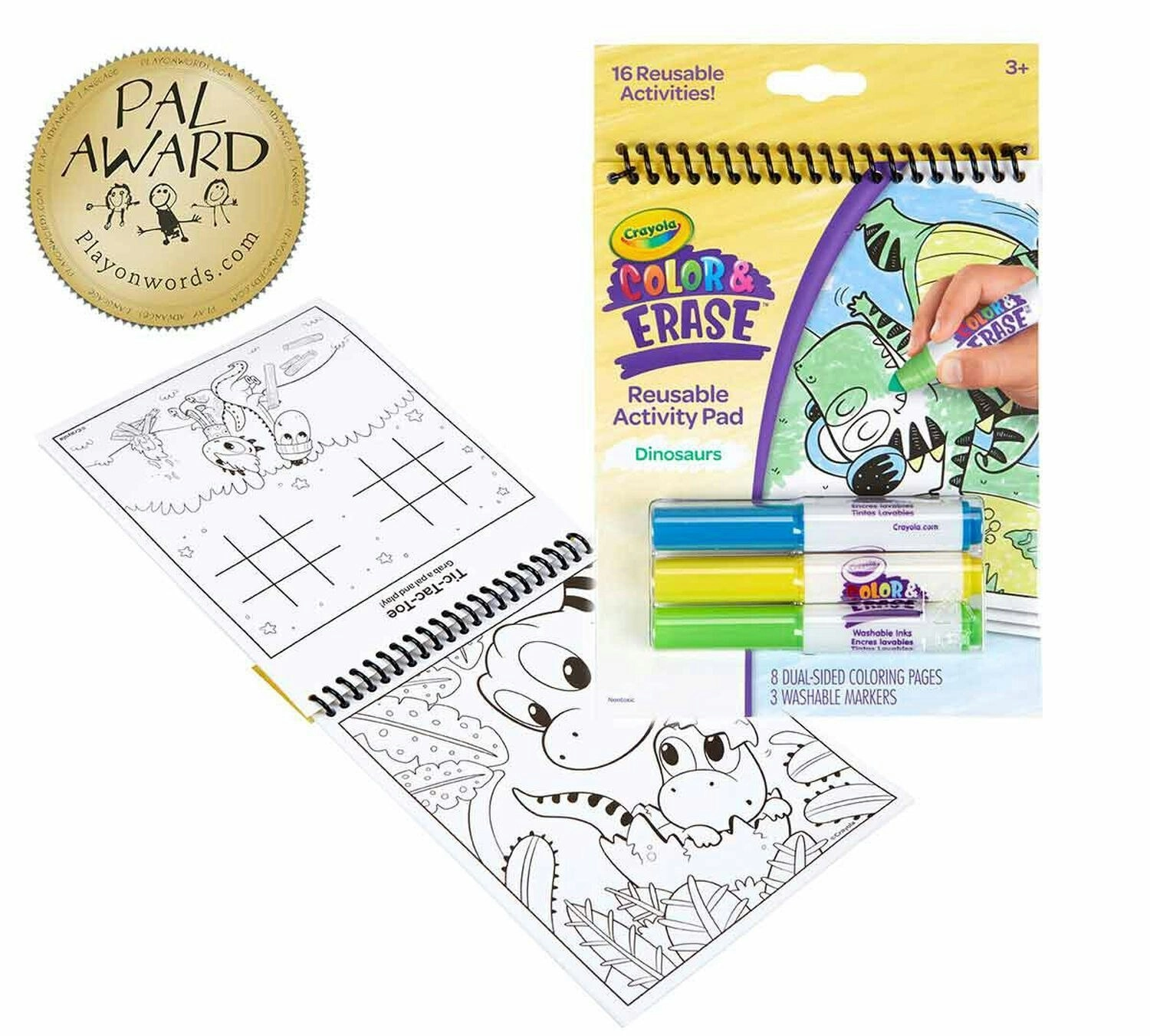 Crayola - Dinosaur Color & Erase Reusable Activity Pad With Markers