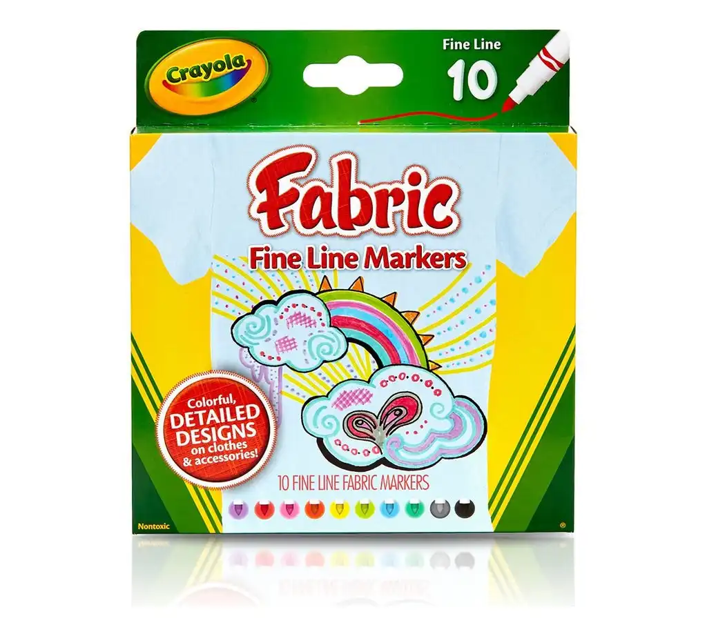 Crayola Fine Line Fabric Markers 10 Pack