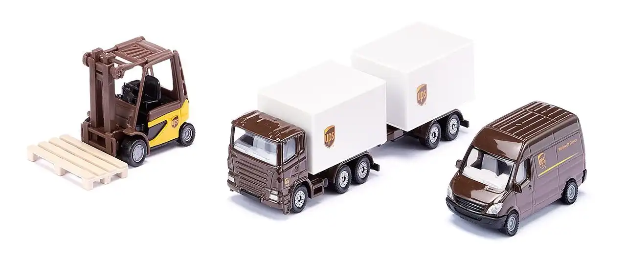 Siku - UPS Logistics 3 X Vehicle Set Playset