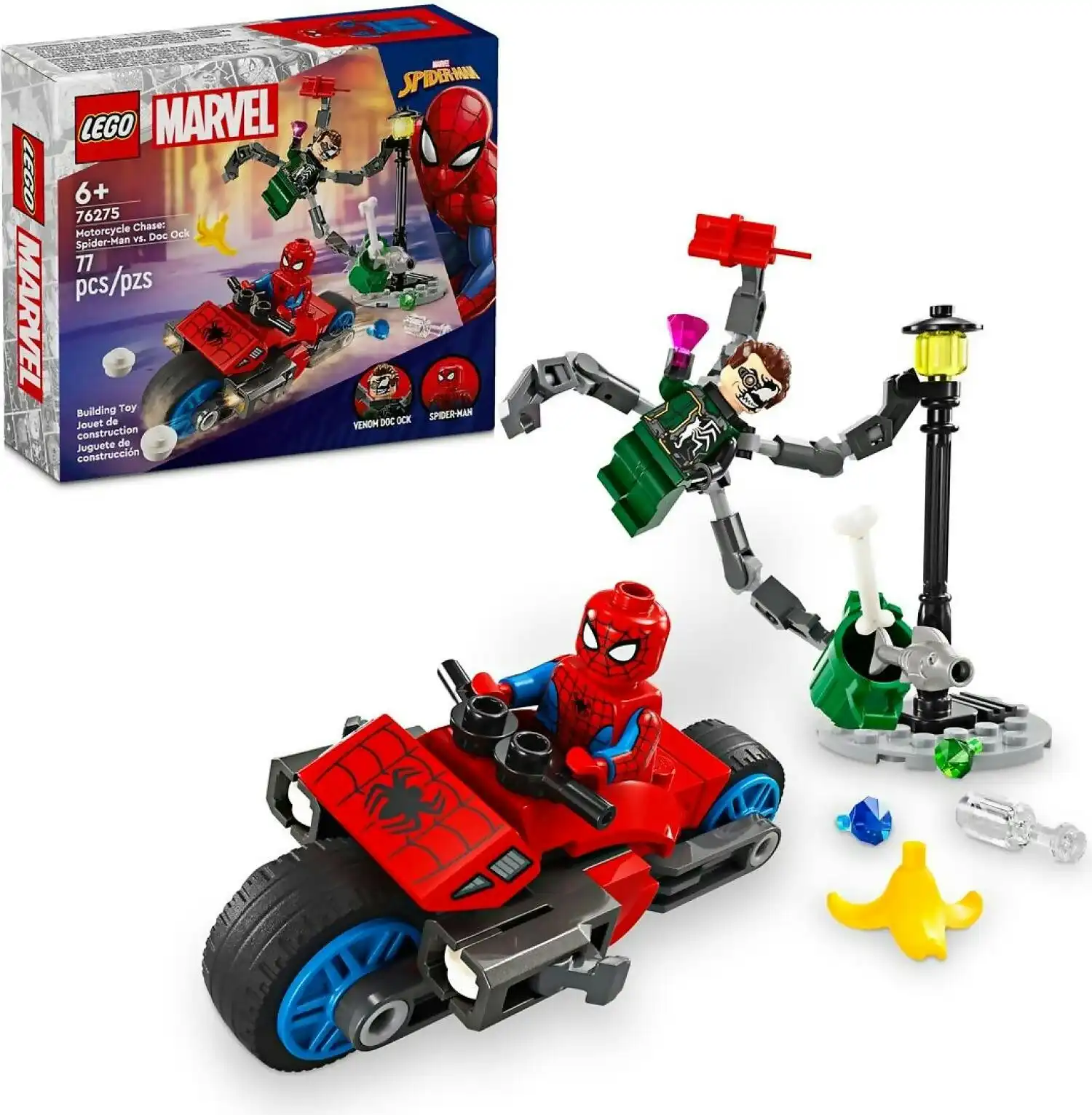 LEGO 76275 Motorcycle Chase: Spider-Man vs. Doc Ock - Super Heroes Marvel