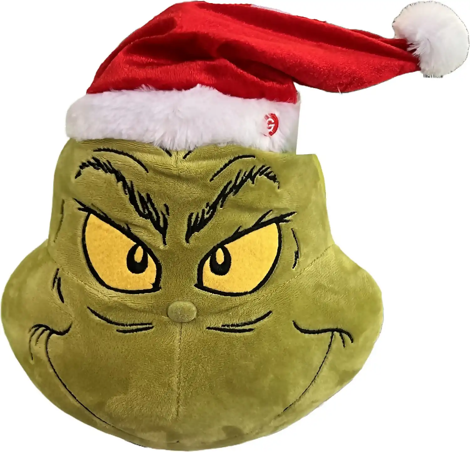 Cotton Candy - Xmas Dr. Seuss Grinch Head Hanging Animated Musical Santa Hat