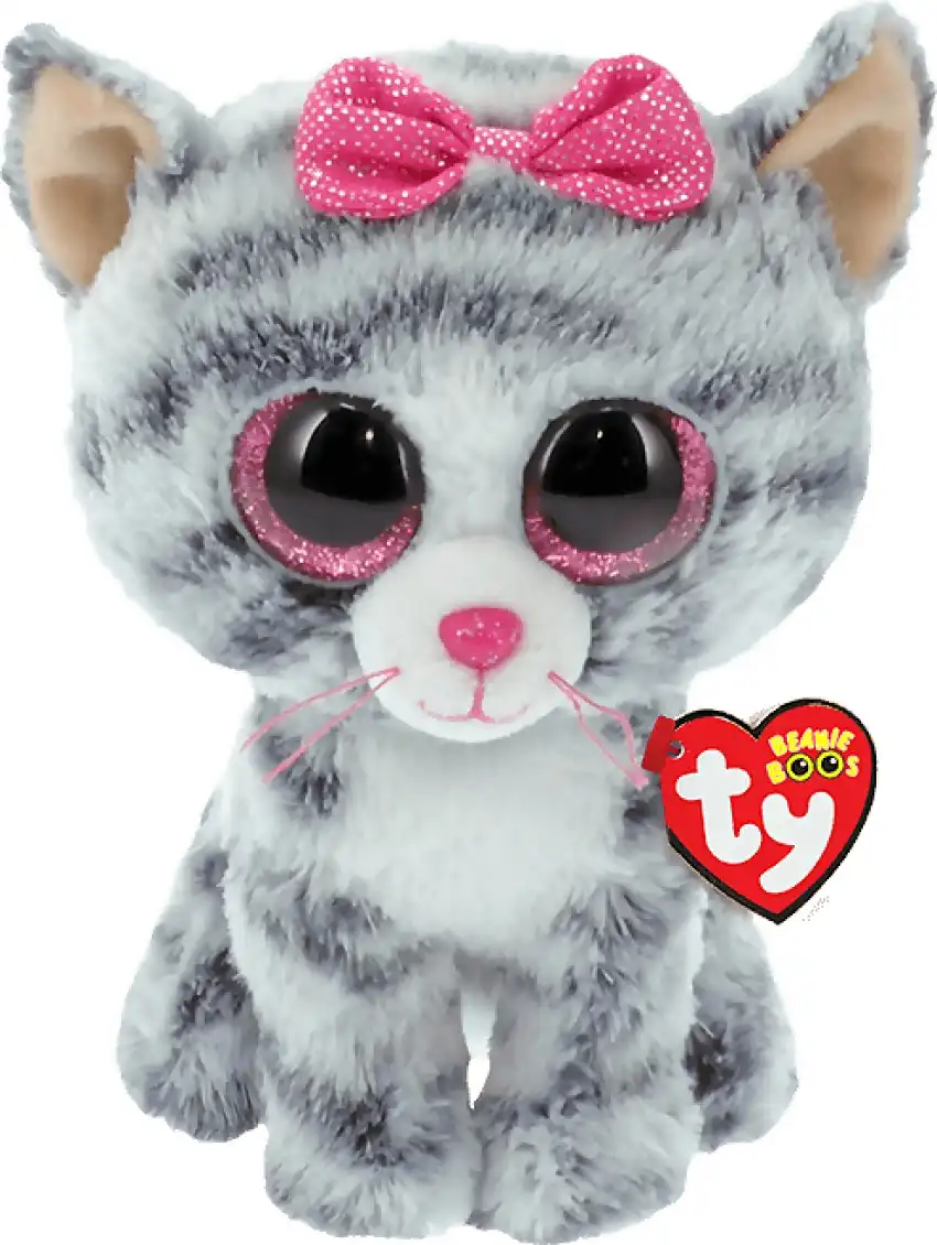 Ty Beanie Boos - Kiki The Grey Striped Cat Medium 23cm