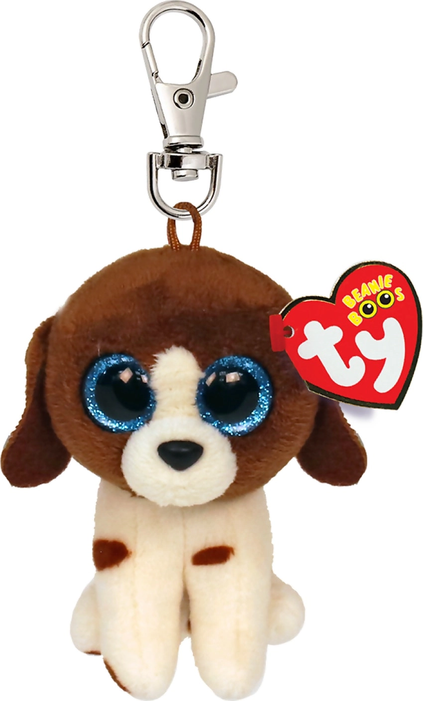 Ty Beanie Boos Clip On - Muddles Brown & White Dog 10cm