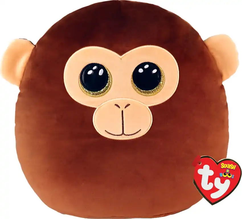 Ty Squish-a-boos - Dunston Brown Monkey - Medium 10 Inches - Squishy Beanies