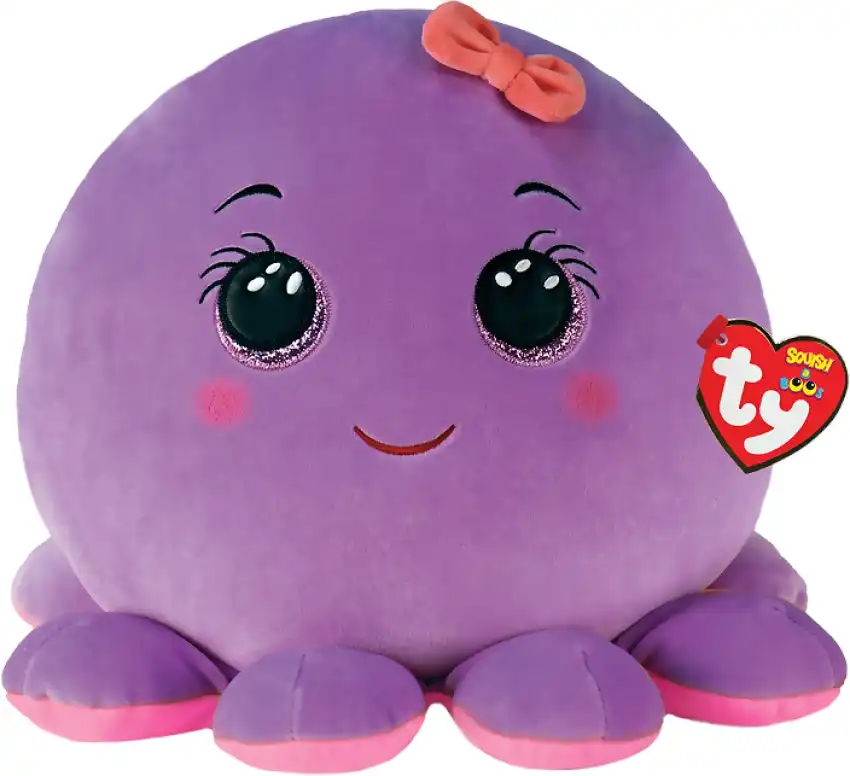 Ty - Squish-a-boos - Octavia - Purple Octopus Medium 25cm (10'') - Squishy Beanies