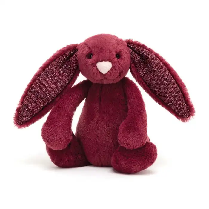 Jellycat Bashful Sparkly Cassis Bunny Small Red 18x9x10cm