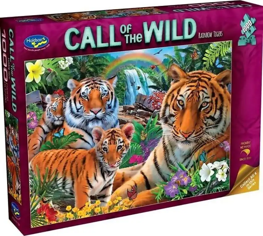 Holdson - Call Of The Wild Rainbow Tigers - Jigsaw Puzzle 1000 Pieces