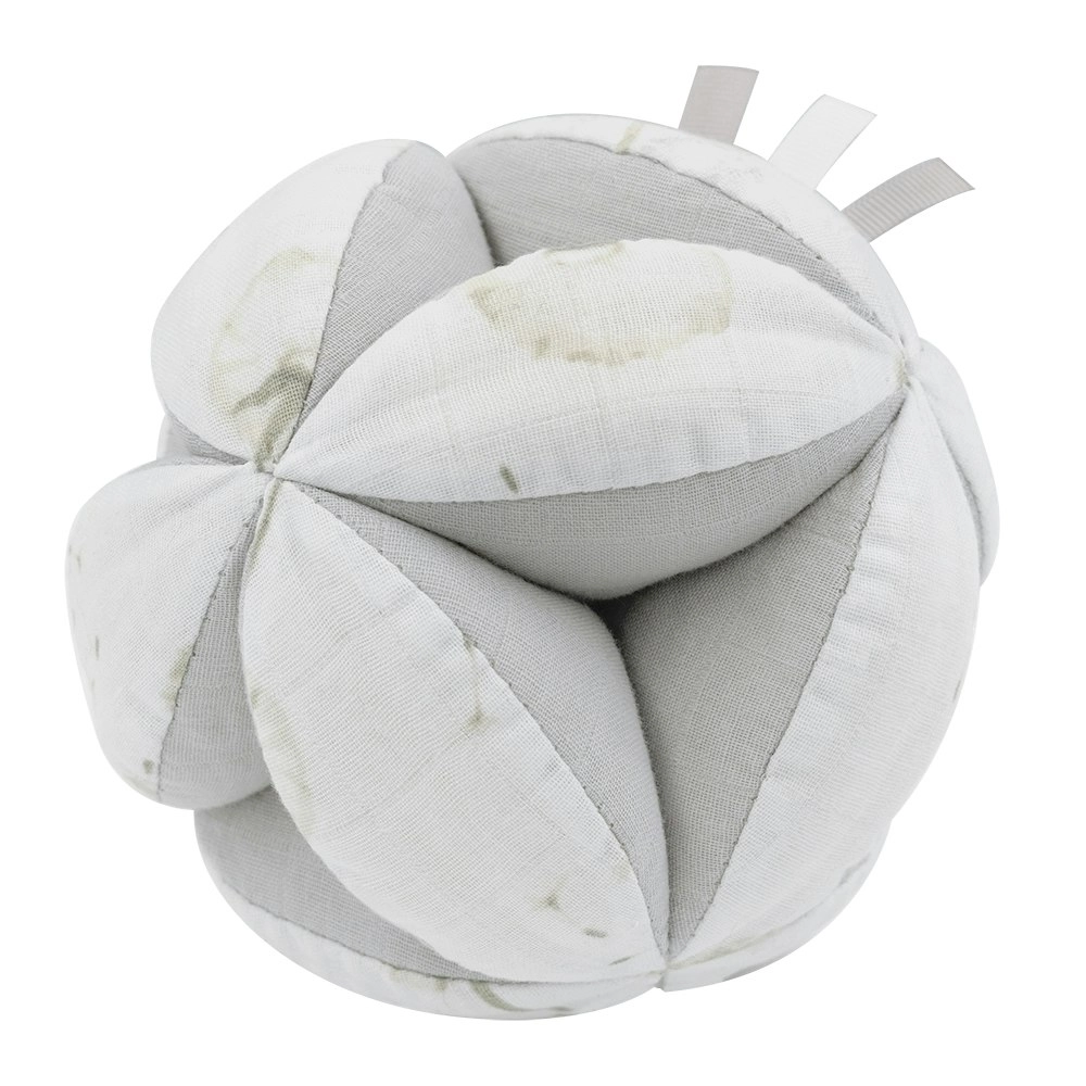 Living Textiles Organic Cotton Muslin Baby/Newborn Sensory Ball Dandelion/Grey