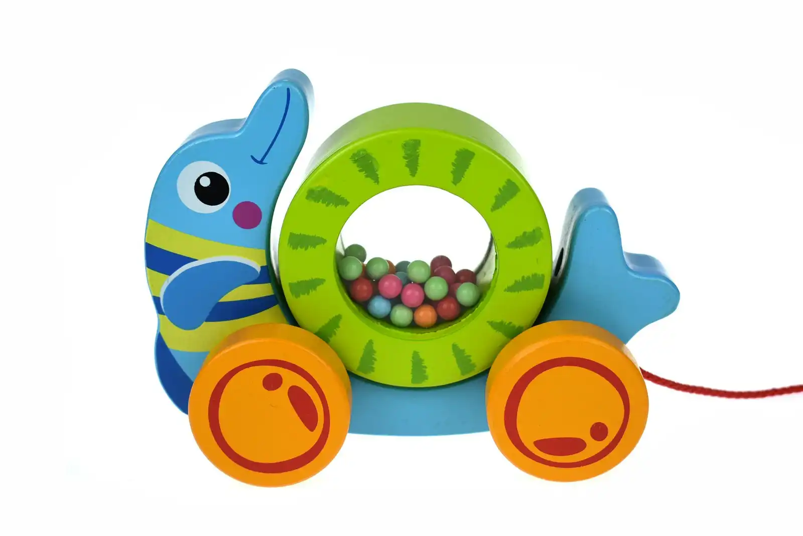 Tooky Toys Pull Along Rolling Dolphin With Beads Children's/Toddler's Toy 12m+