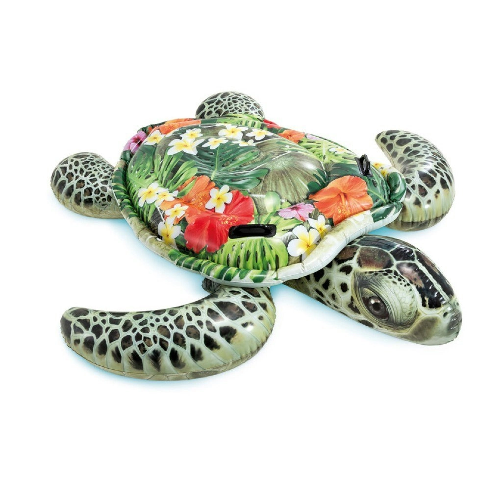 Intex 1.9M Turtle Kids Inflatable Ride-On Swimming Pool Floats Water Raft 3y+