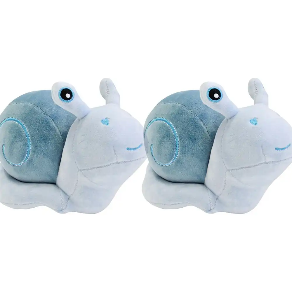 2x Harry Snail 20cm Plush Toy Kids/Children/Toddler Soft Stuffed Animal Blue/WHT