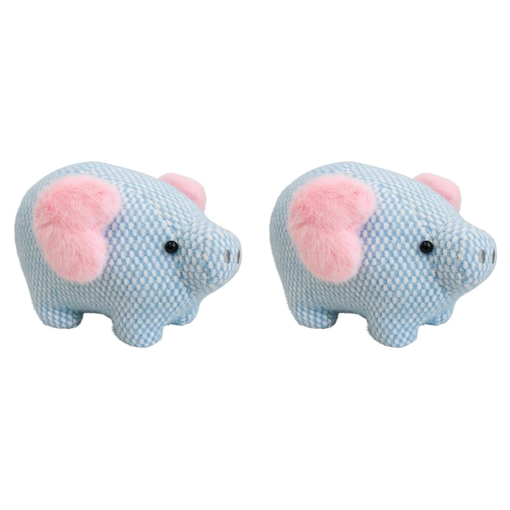 2x Pattie Pig 24cm Plush Toy Kids/Children/Toddler Play Soft Stuffed Animal Blue