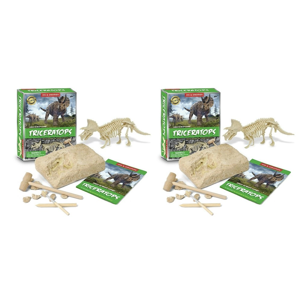 2PK Kaper Kidz Childrens Dig & Discover Triceratops Dig/Excavation Kits 6y+