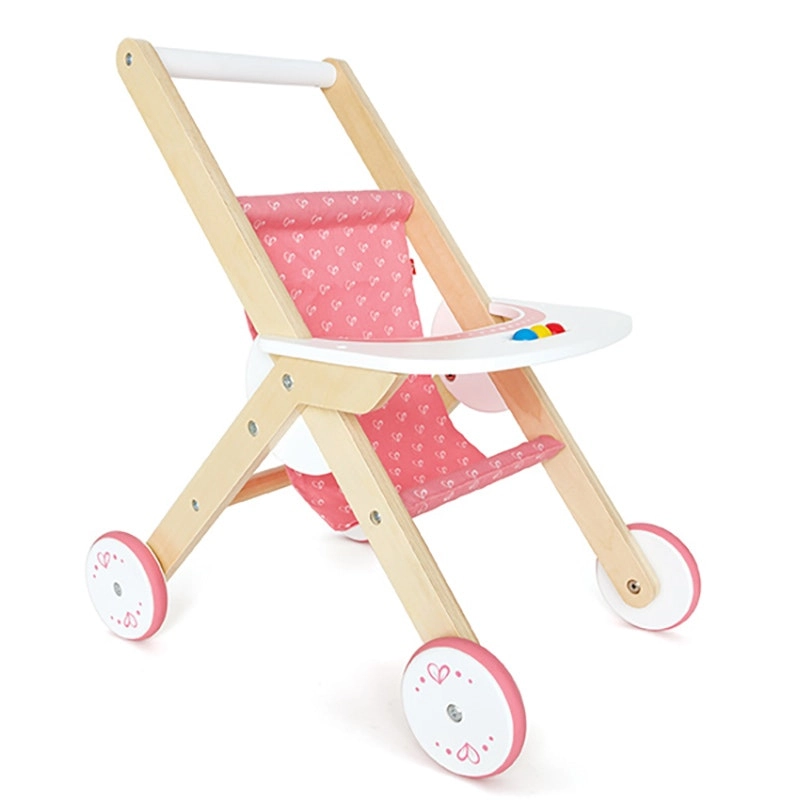 Hape Dolls Stroller/Pram Kids/Toddler 3y+ Play Parent Pretend Wooden Toy Pink