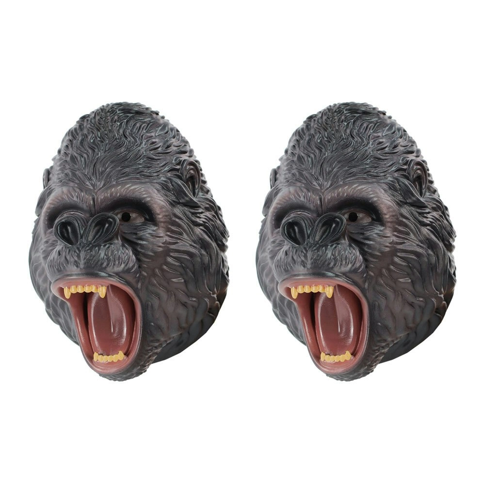 2x Fumfings 12cm Silicone Gorilla Head Animal Hand Puppet Glove Kids Fun Toy