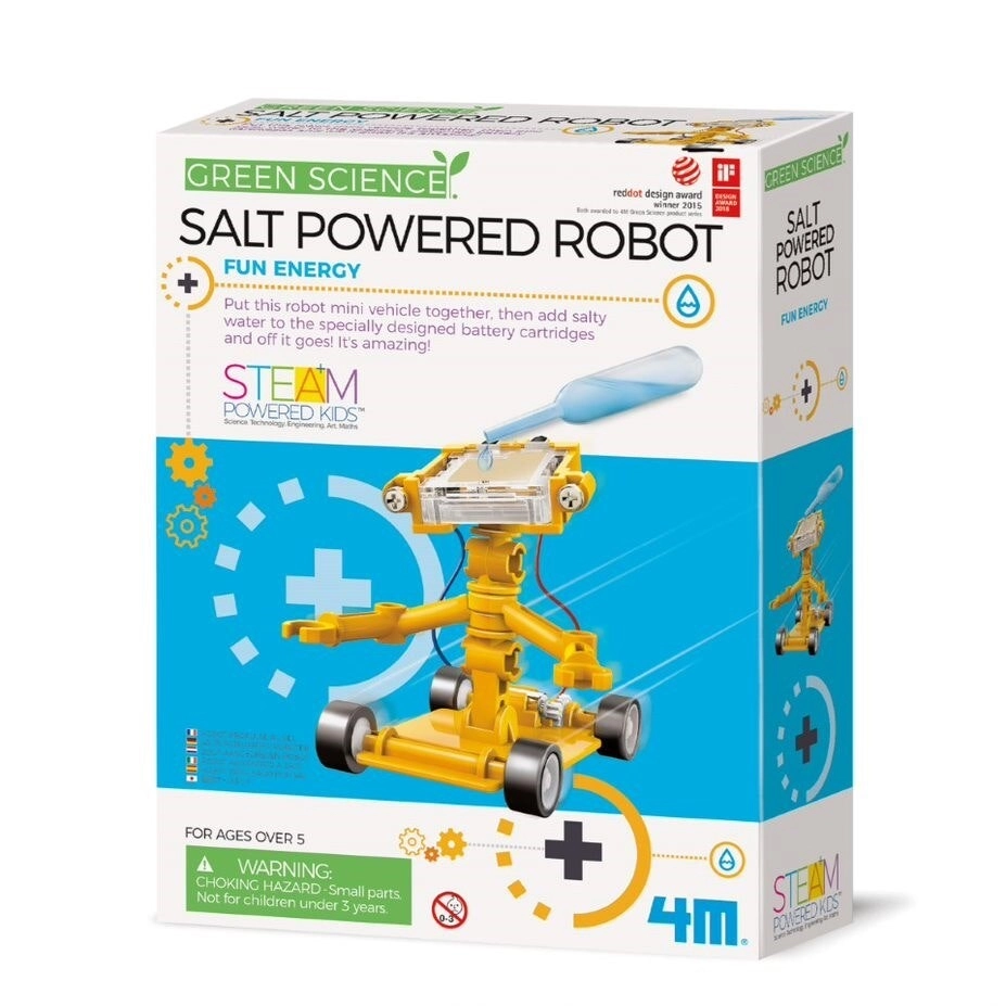 4M Green Science Salt Water Powered Robot DIY Build Kids Learning Fun Toy 8y+