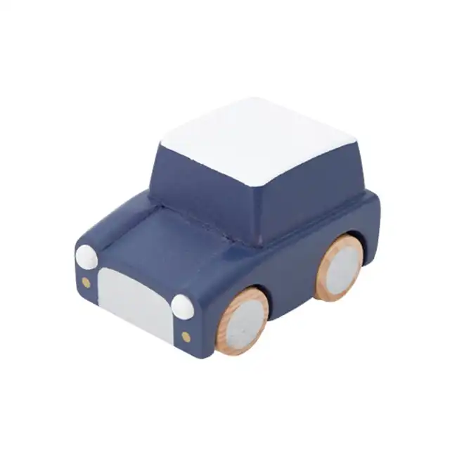 Kiko & gg Kuruma 9cm Car/Vehicle Kids/Children Fun Wooden Pull Back Toy Navy 3+