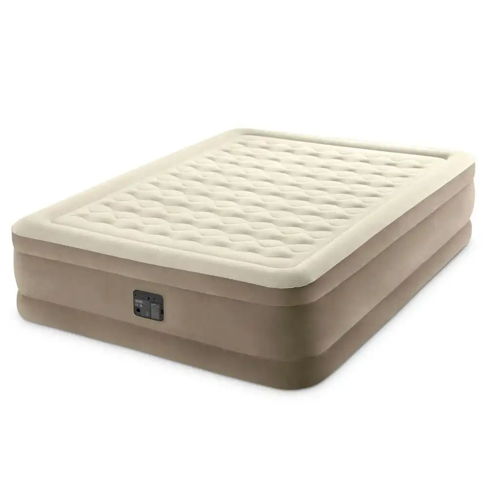 Intex Dura Beam Deluxe Queen H46cm Inflatable Mattress Airbed w/ Electric Pump