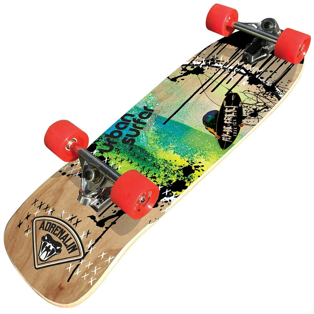 Adrenalin Skate Urban Surfer Rodeo 32" Skateboard 80s Fatboy Outdoor Kick Deck