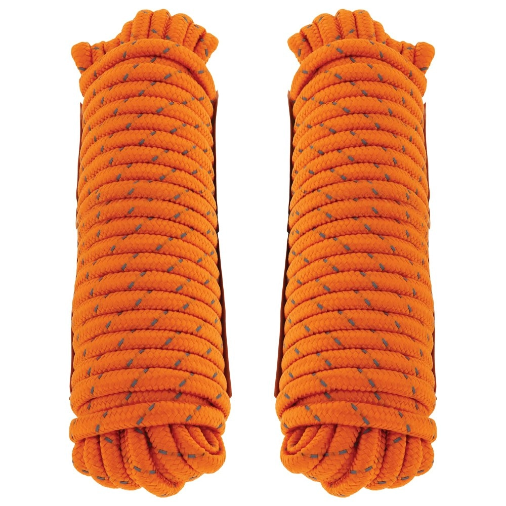 2x Hulk 4X4 Durable 15m Hi-Vis Reflective Rope String For Camping/Boating Orange