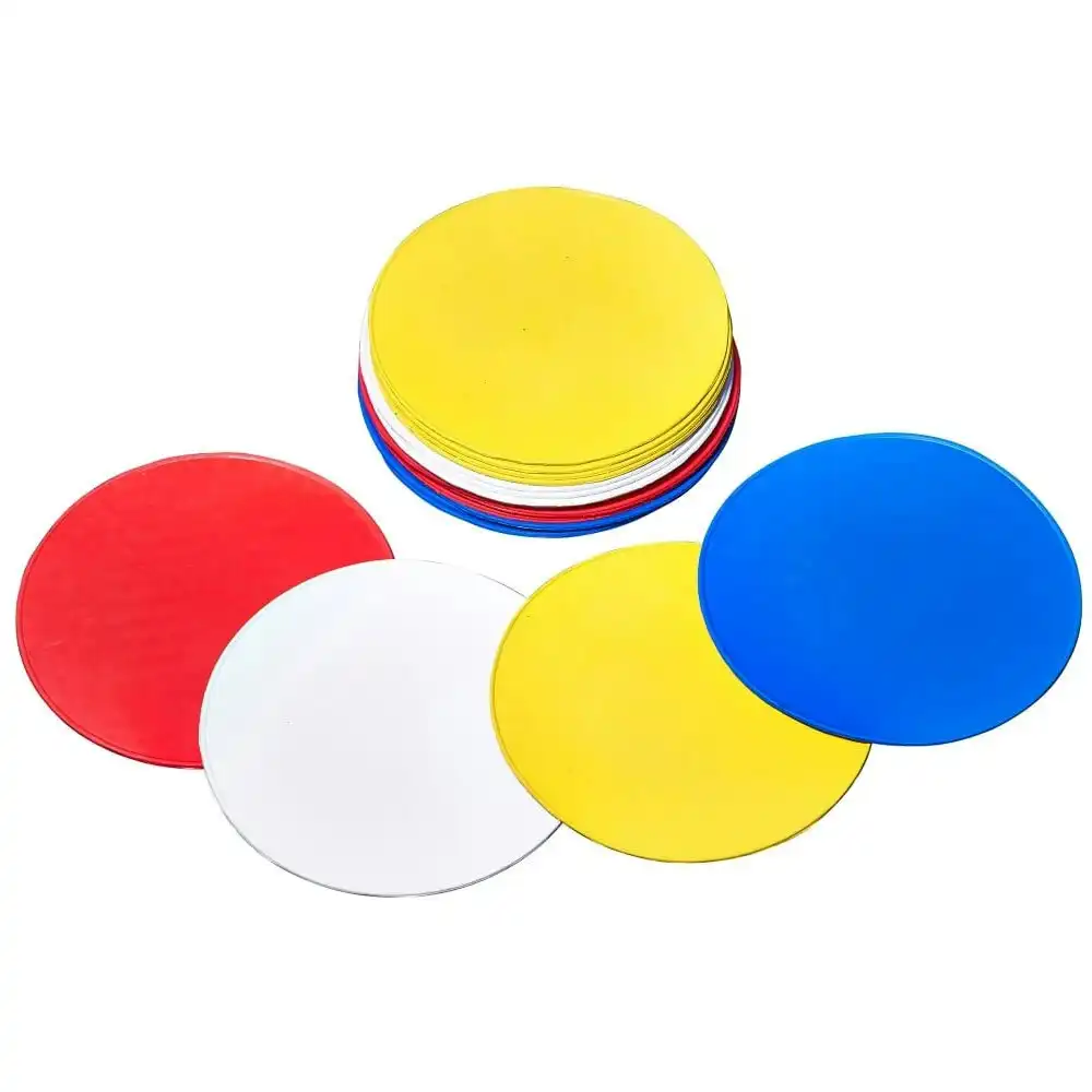 20pc Mitre 20cm Flat Round Space Markers Coloured Sports Floor Discs w/Mesh Bag