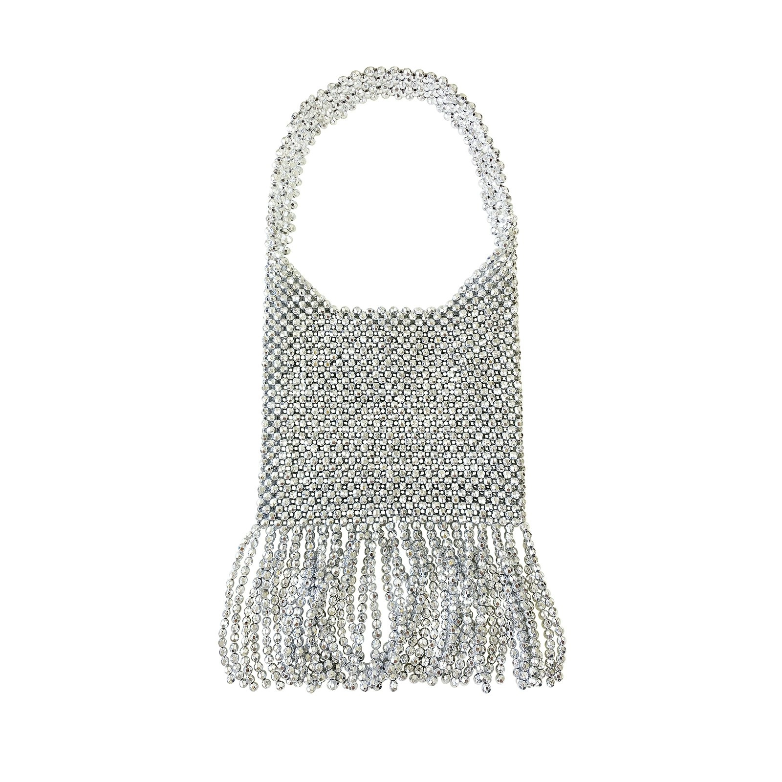 Culturesse Bianka Luxury 16.5cm Mega-Beaded Shoulder Bag Women's Handbag Silver