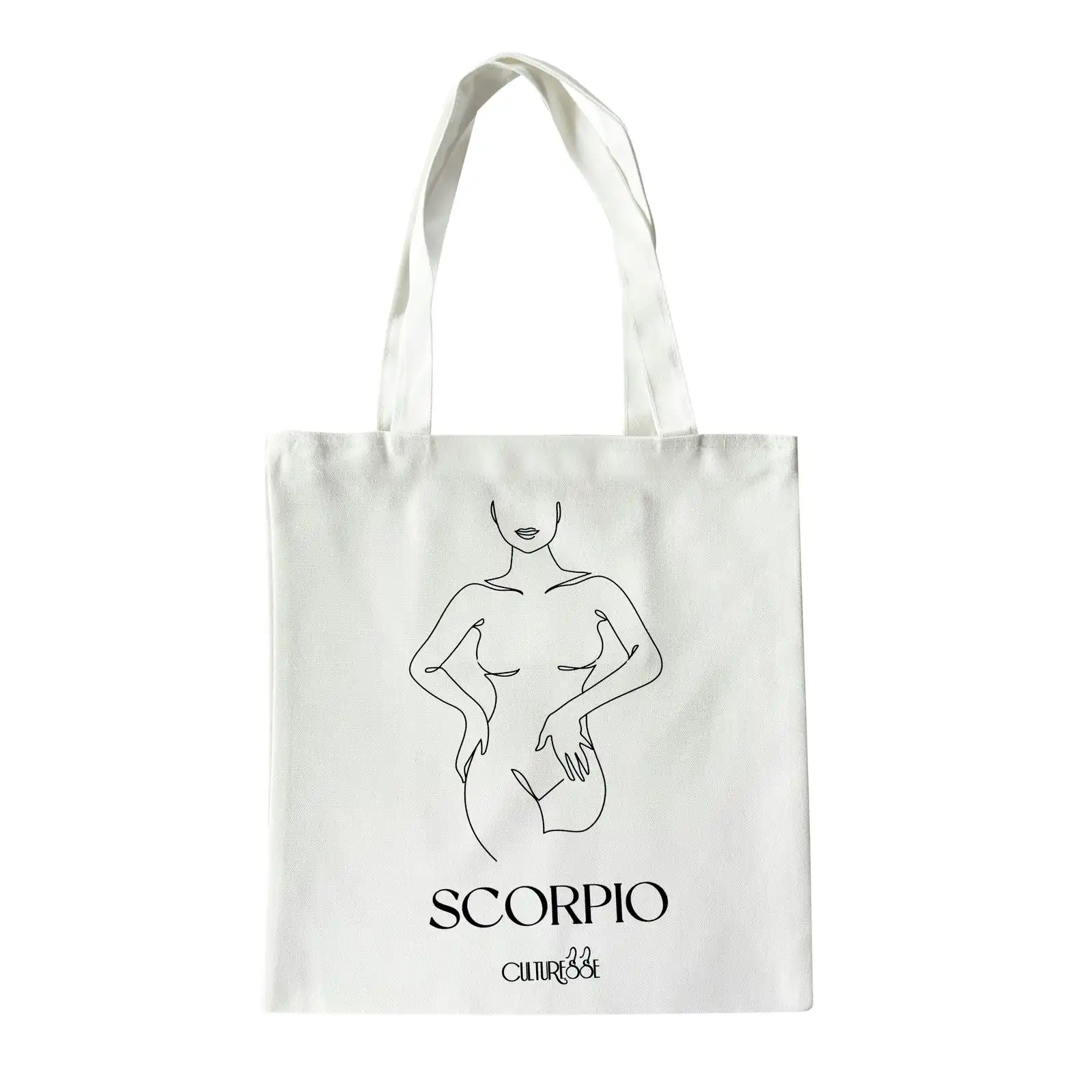 Culturesse She Is Scorpio Eco Zodiac 38cm Muse Tote Bag Women's Handbag White