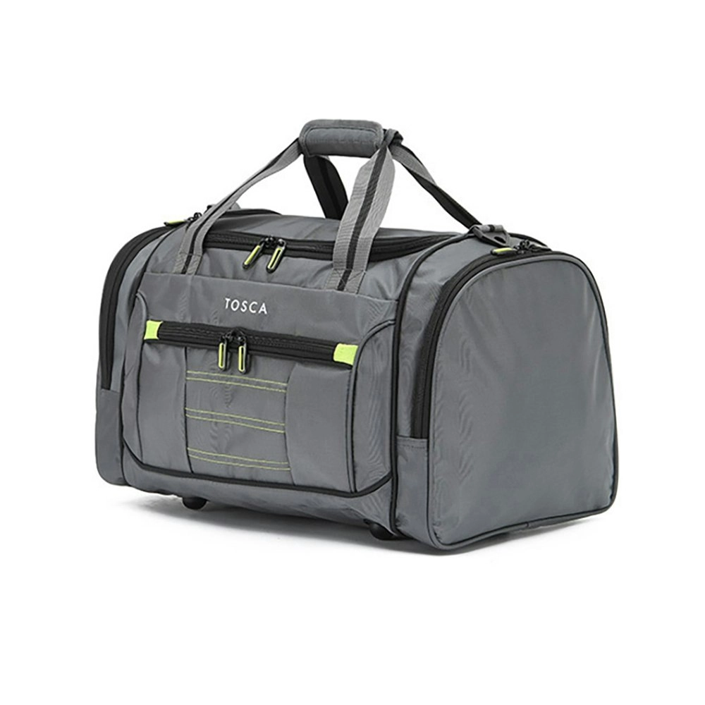 Tosca Small Duffle/Weekender Multi Purpose Tote Bag 30x48x30cm - Grey/Lime