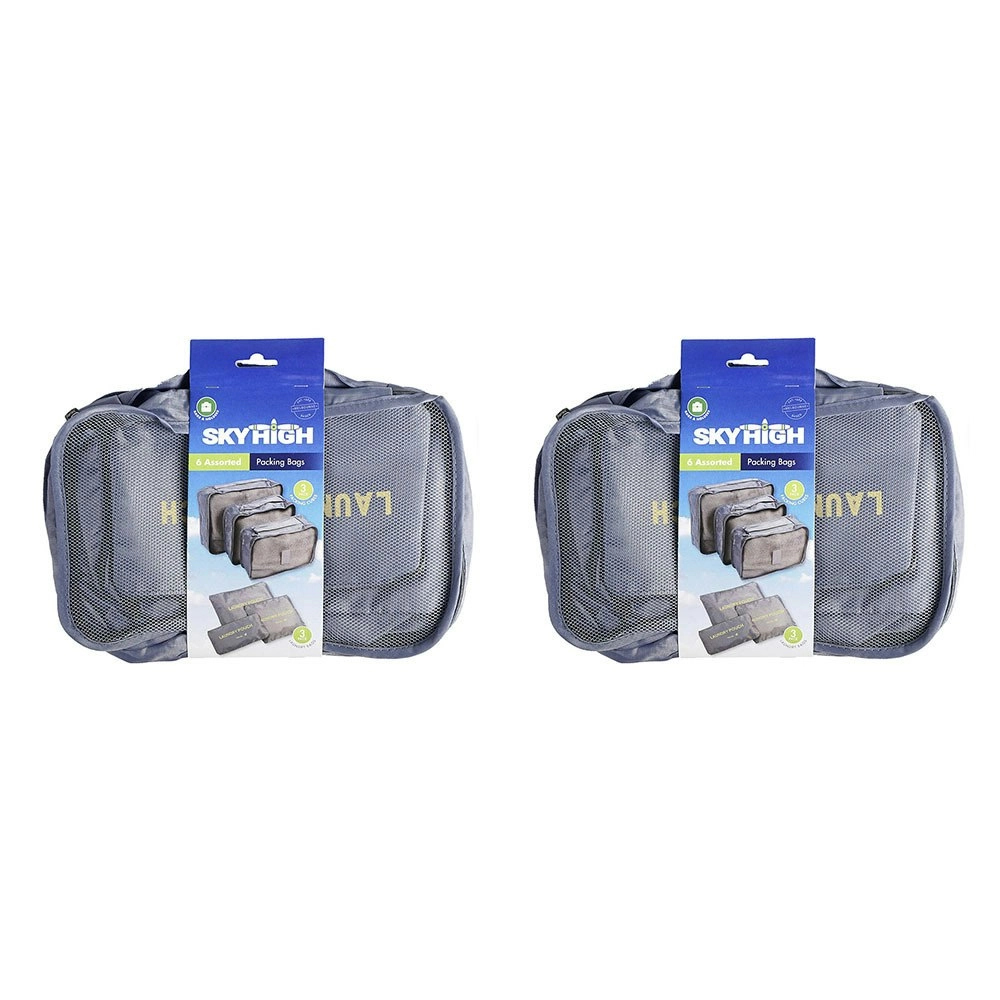 2x Sky High Travel Lightweight Luggage Storage Organisation Laundry Bags