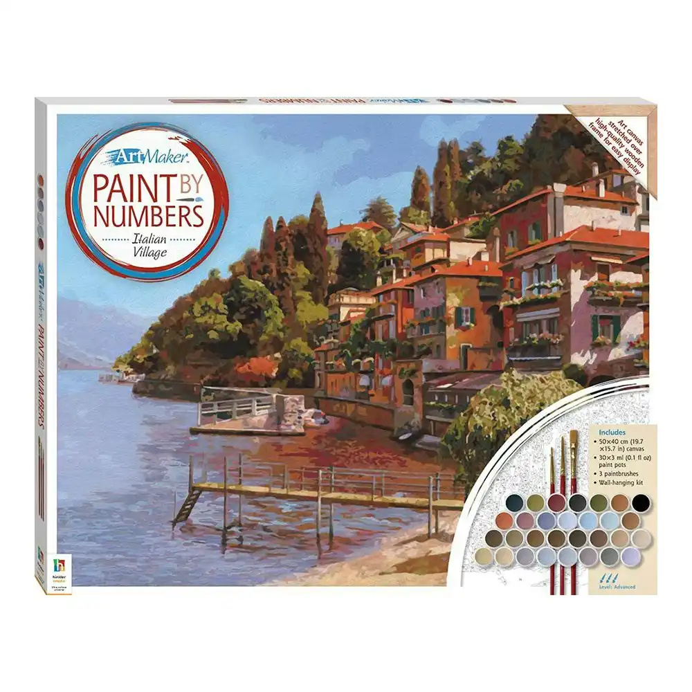 Art Maker Paint by Numbers Canvas Italian Village DIY Craft Adults Painting Kit