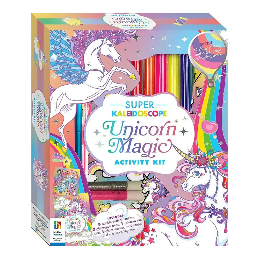Kaleidoscope Super Unicorn Magic Art Activity Kit Kids Colouring Book 6y+