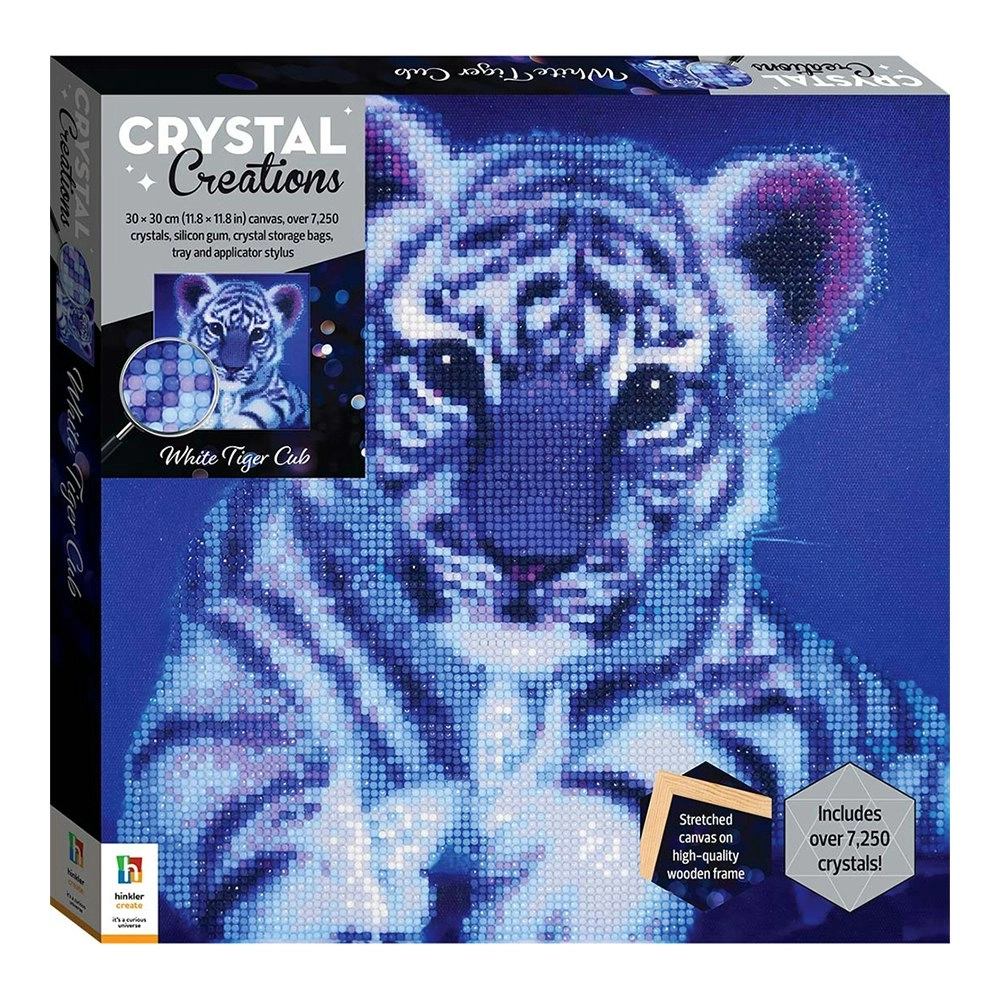 Junior Explorers Crystal Creations Canvas White Tiger Cub Art/Craft Painting