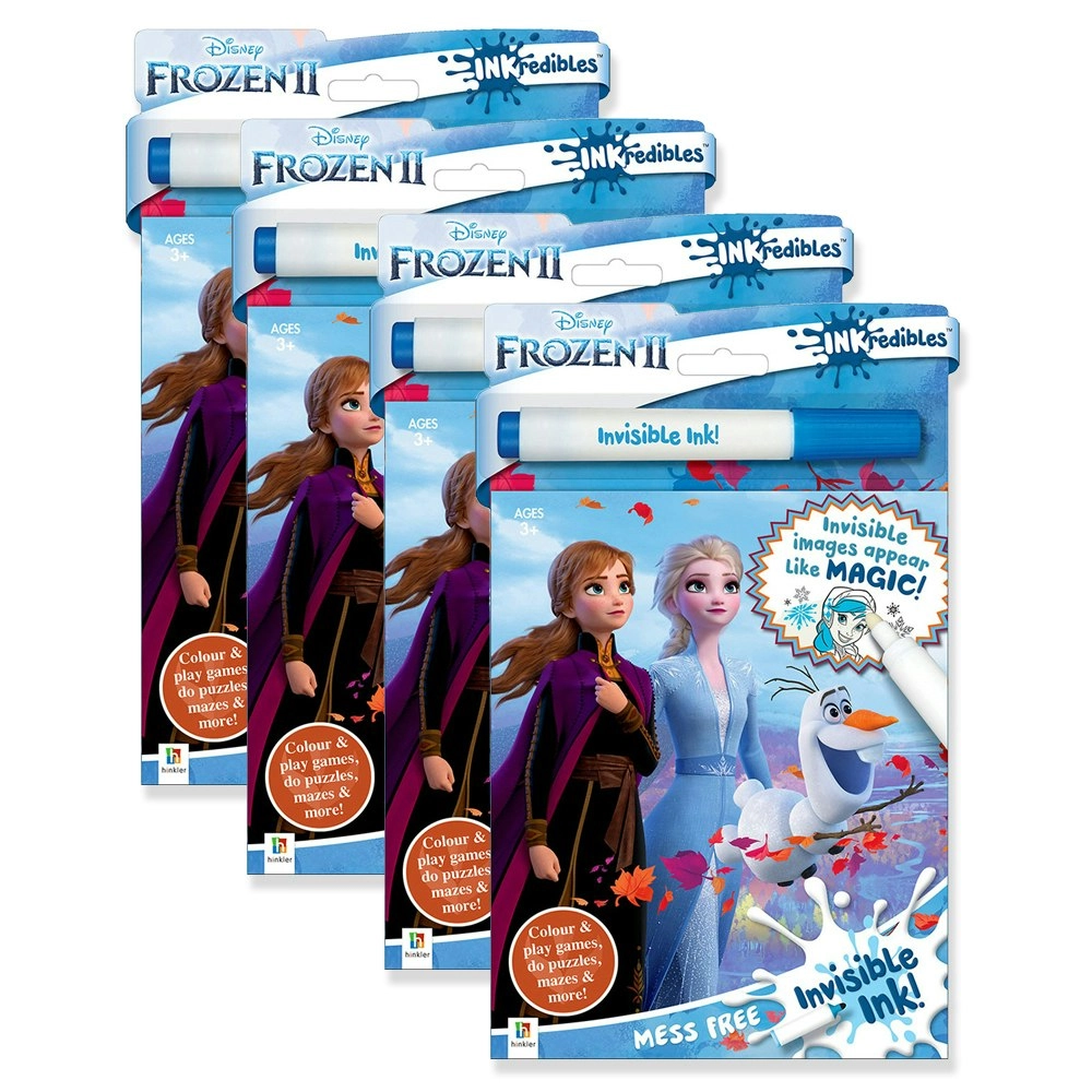 4x Inkredibles Frozen 2 Invisible Ink Colouring Activity Kit Kids Art Book 3y+