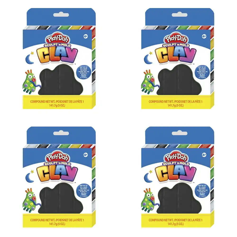 4x Play-Doh Sculpt 'n Mold 5oz Clay Kids/Children Art Craft Creative Toy 4+ BLK