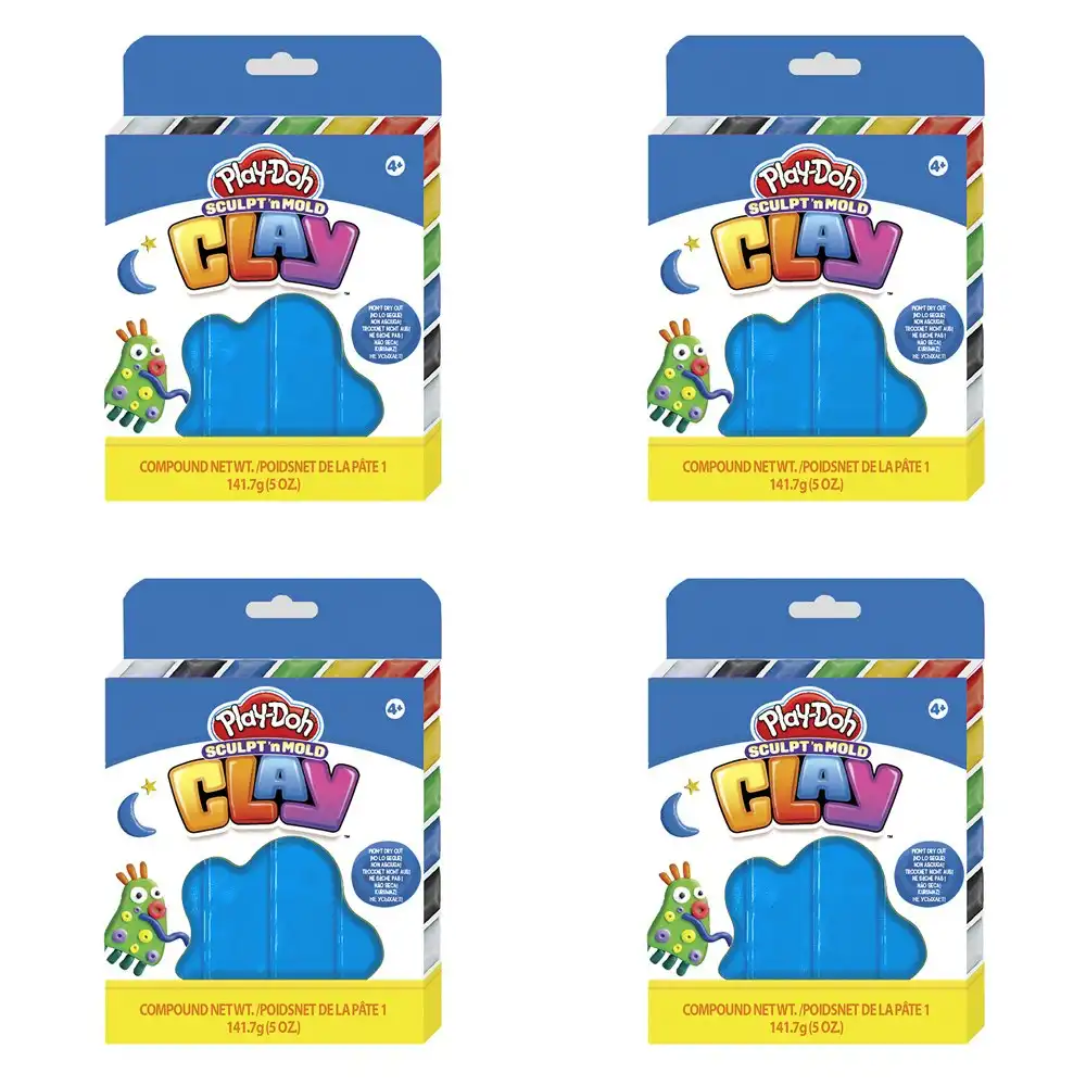 4x Play-Doh Sculpt 'n Mold 5oz Clay Kids/Children Art Craft Creative Toy 4+ Blue