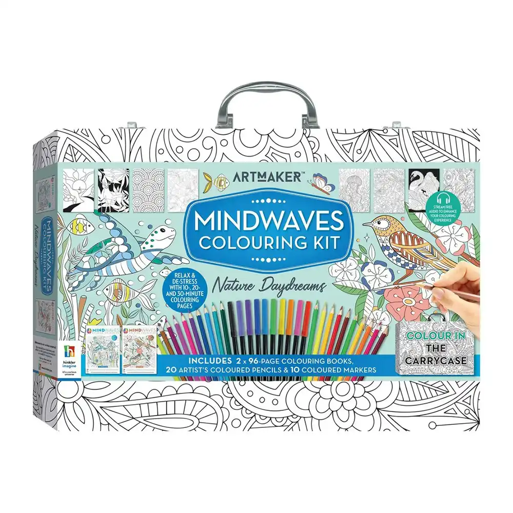 Art Makers Mindwaves Colouring Nature Daydreams Carry Case w/10 Marker/20 Pencil