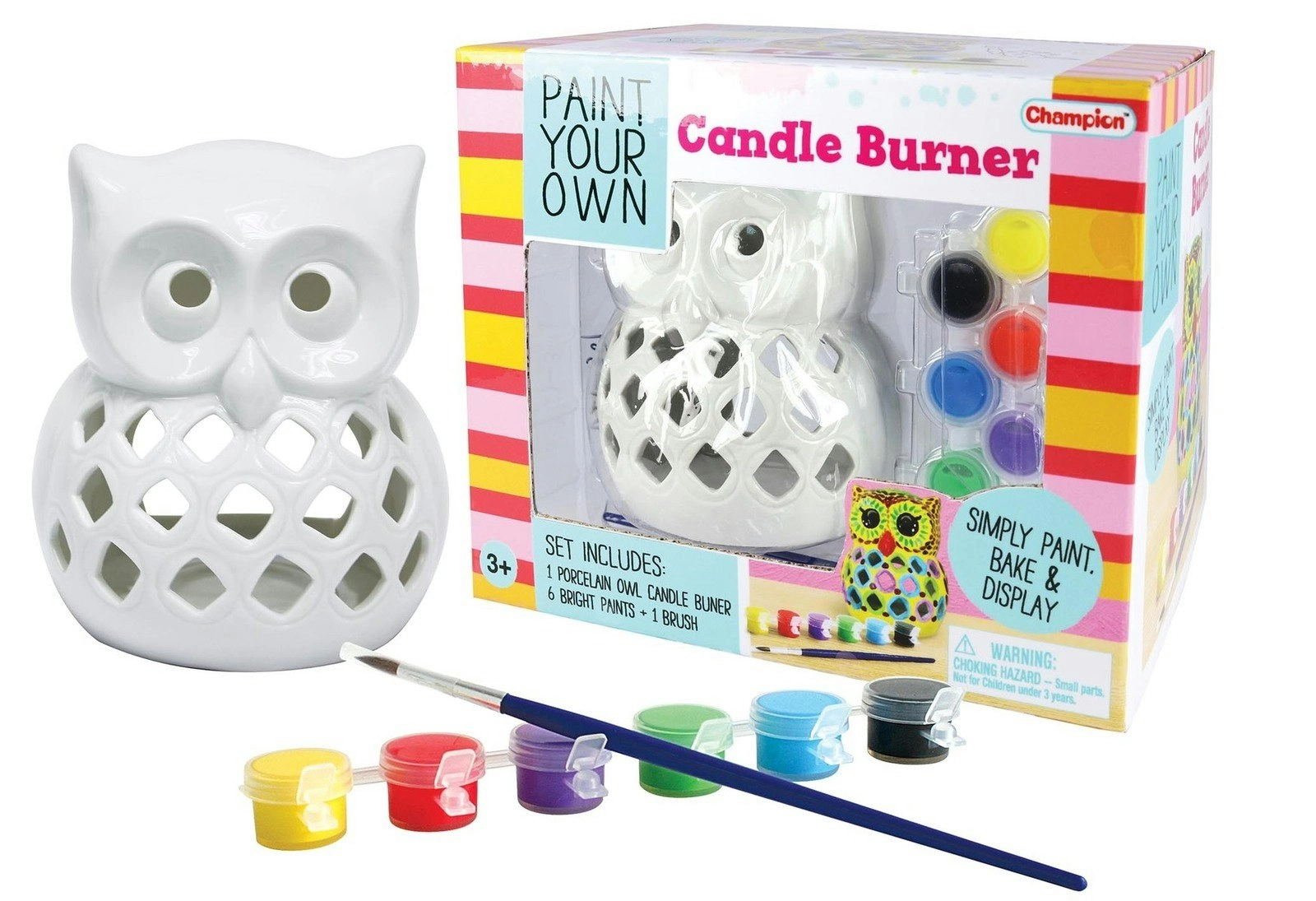 Kaper Kidz Pyo Ceramic Owl Candle Burner Kids/Children DIY Painting Craft Kit 5+