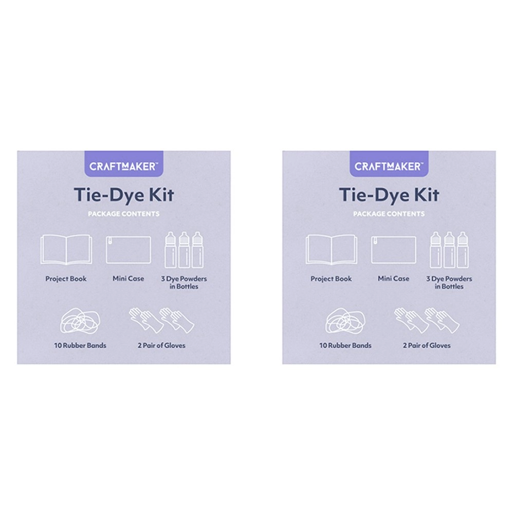 2x Craft Maker Tie Dye Kit Make Your Own Art Activity Project w/ 24-Page Book