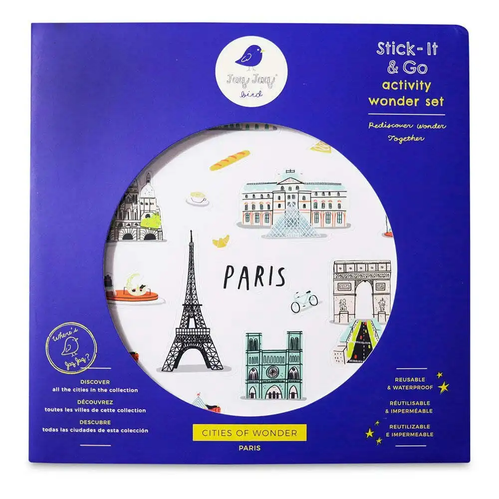 Jaq Jaq Bird Cities of Wonder Stick It & Go Activity Set Paris Kids Art 3y+