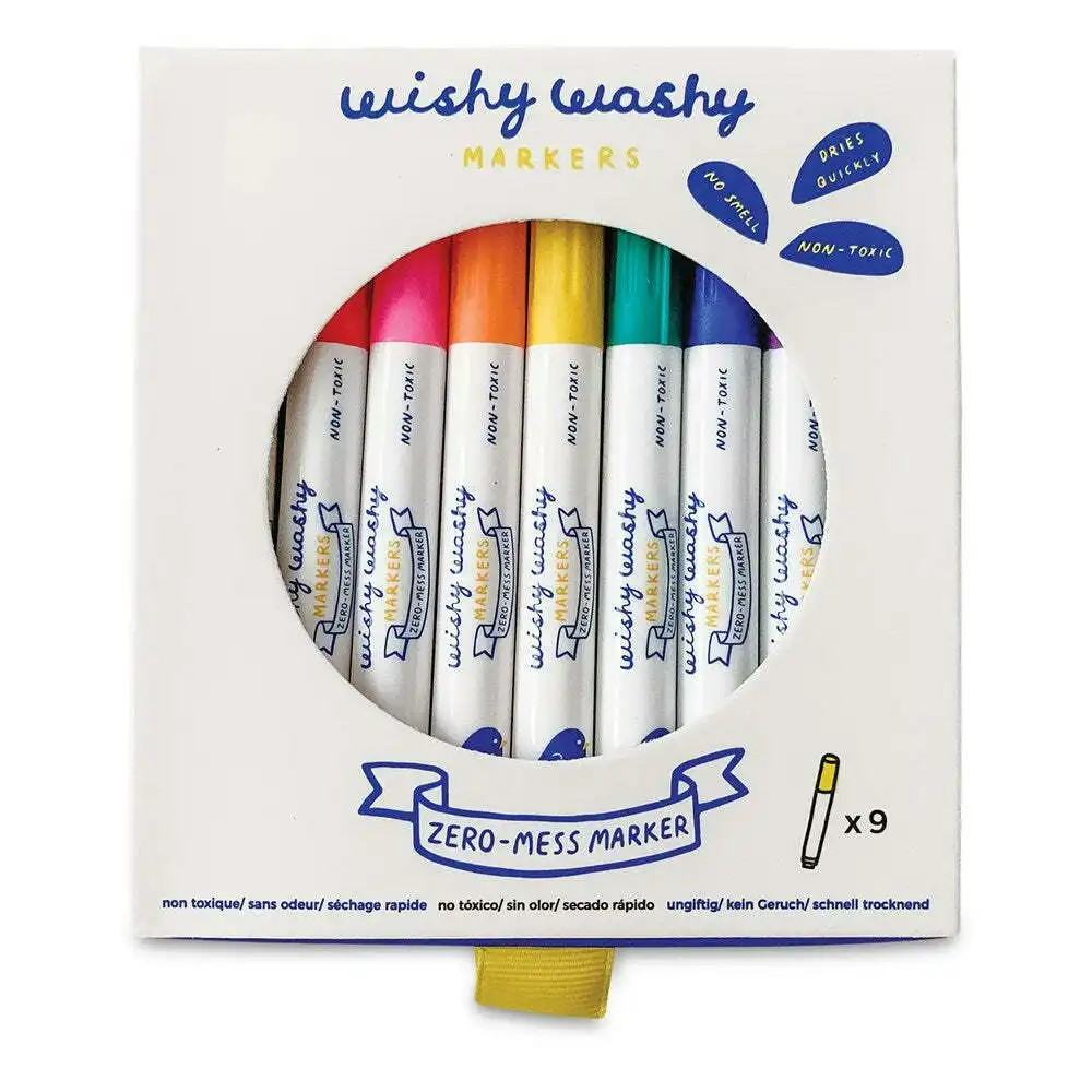 9PK Jaq Jaq Bird Wishy Washy Odorless Erasable Markers Kids/Children Art 3y+