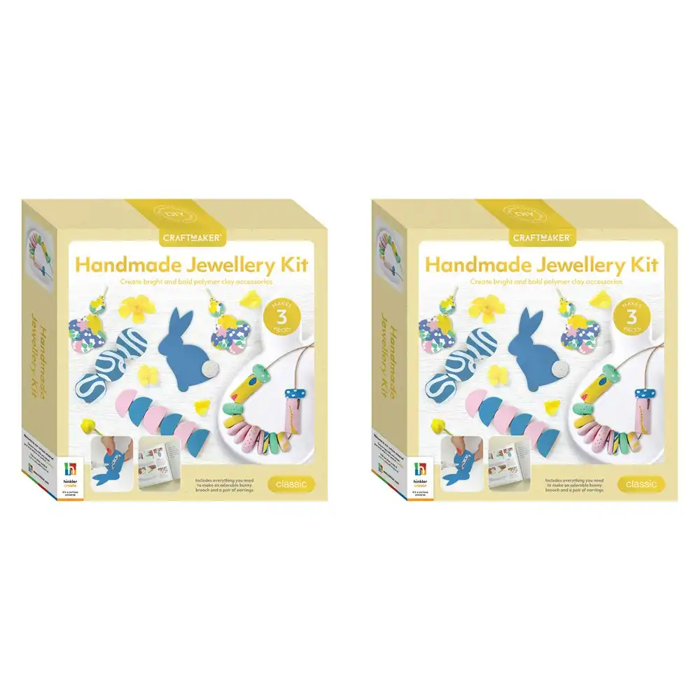 2x Craft Maker Handmade Polymer Clay Jewellery Accessory DIY Kit Kids Activity