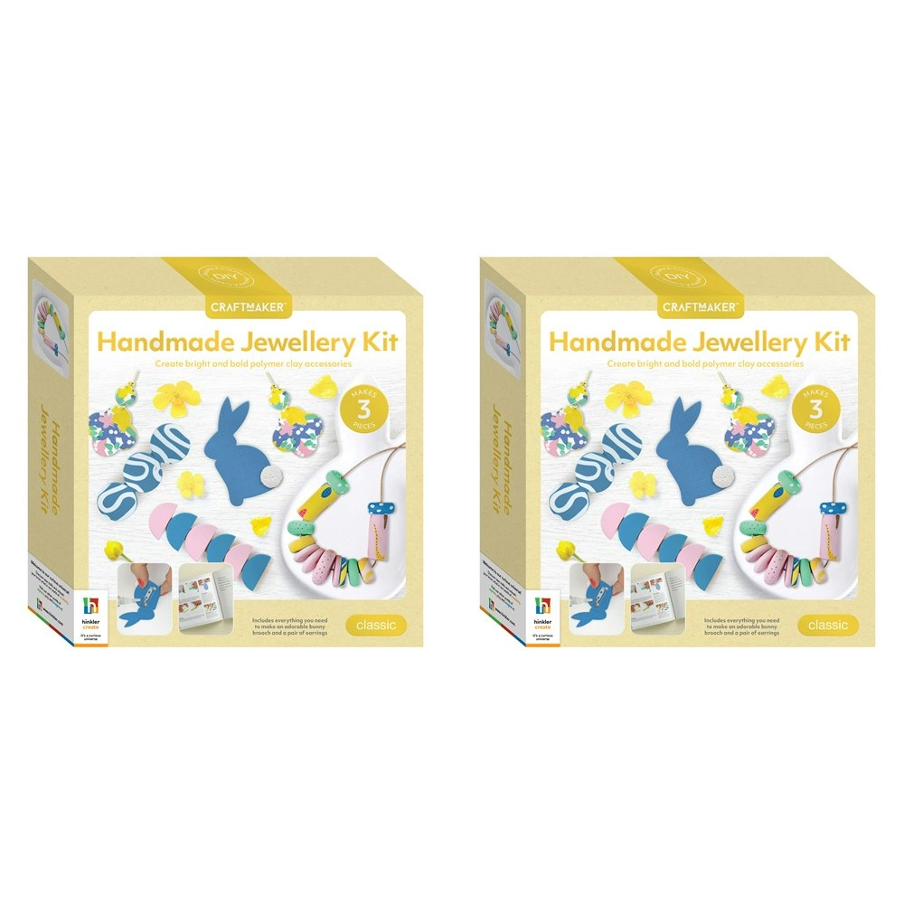 2x Craft Maker Handmade Polymer Clay Jewellery Accessory DIY Kit Kids Activity