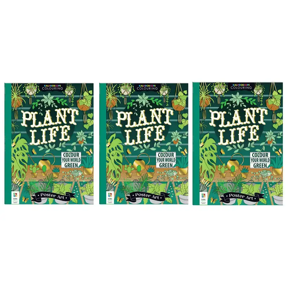 3x Kaleidoscope Poster Art Plant Life Adult Colouring Drawing Activity Book